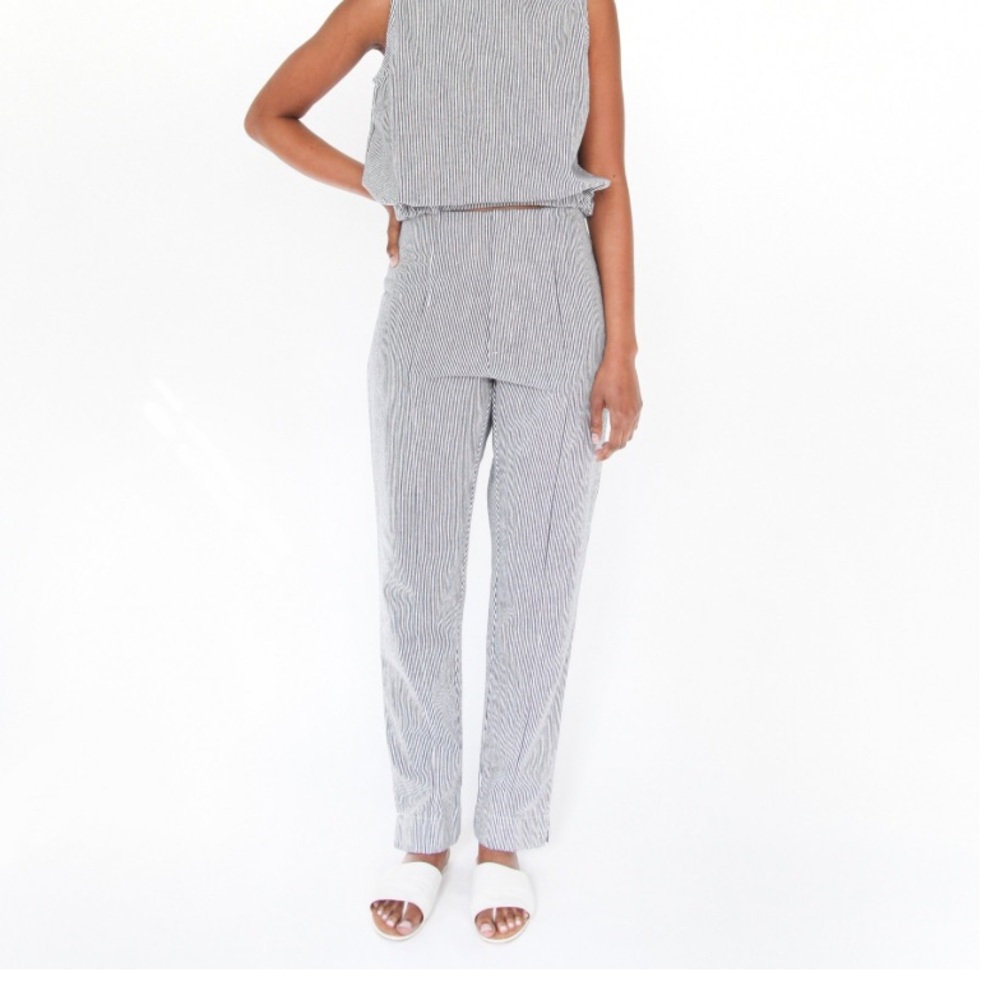 Esby mercy cigarette pant indigo stripe